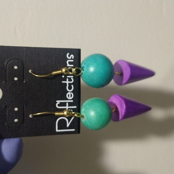 Women's Stunning Gold tone Colorful Fishhook Drop Dangle Earrings, 2.50-inch - Picture 3 of 5